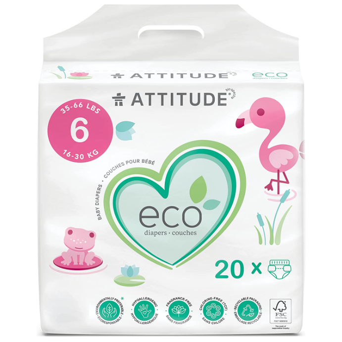 ATTITUDE: Biodegradable Baby Diapers Size 6, 20 un - #tag1# - #tag2#