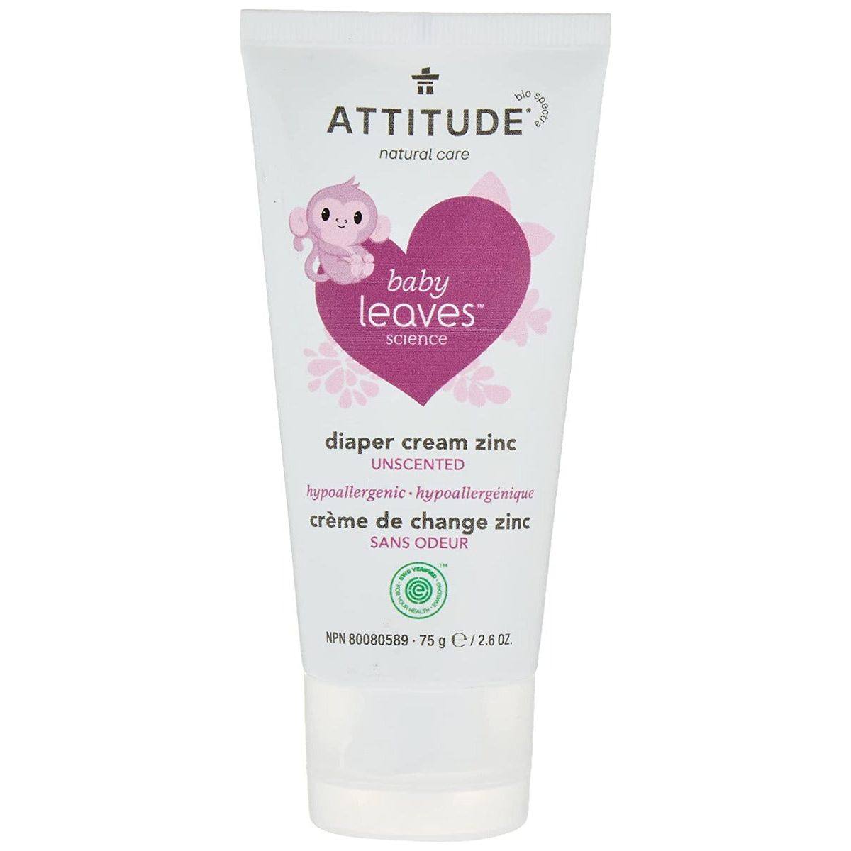 ATTITUDE: Diaper Cream Zinc Unscented, 2.6 oz - #tag1# - #tag2#