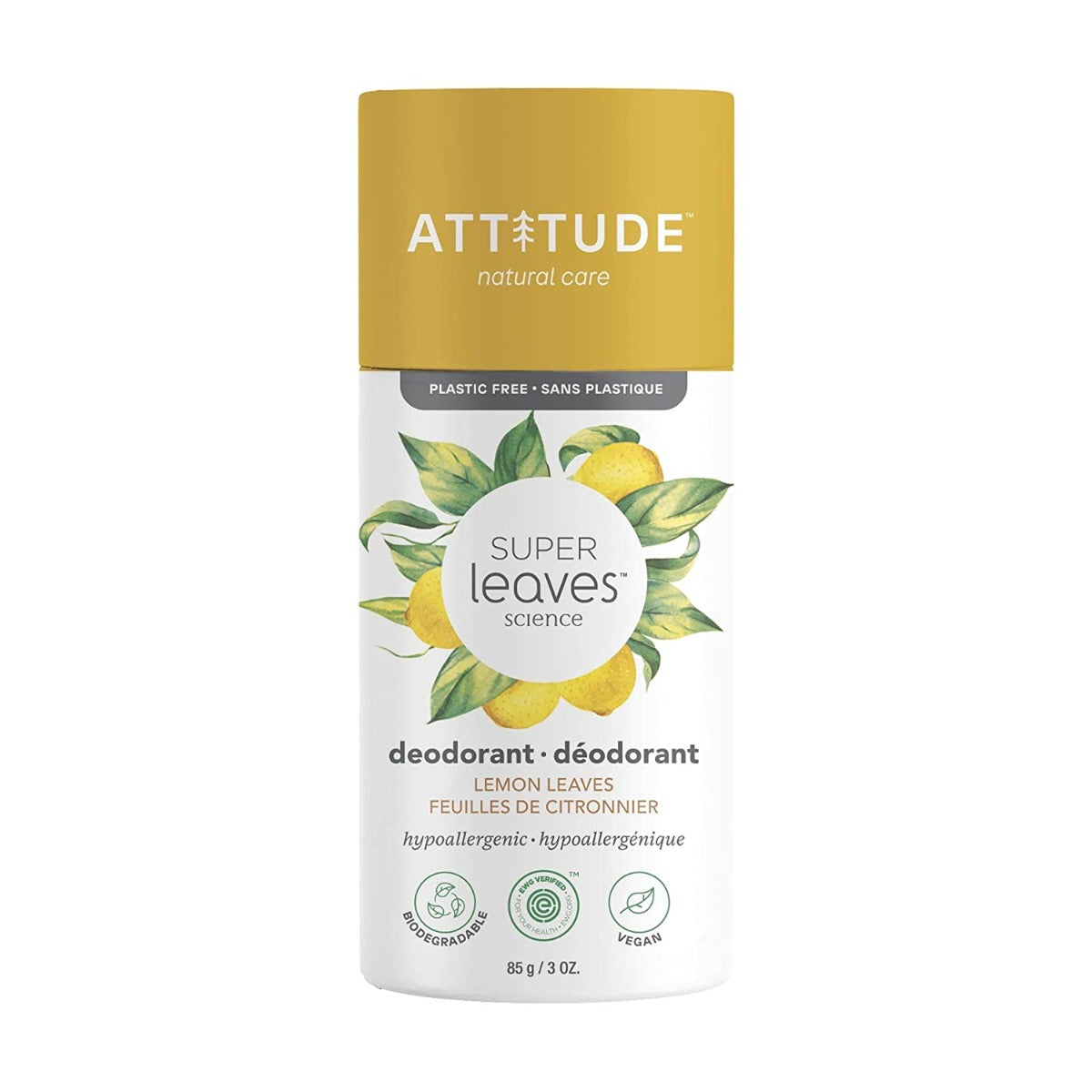 ATTITUDE: Super Leaves Lemon Leaves Deodorant, 3 oz - #tag1# - #tag2#