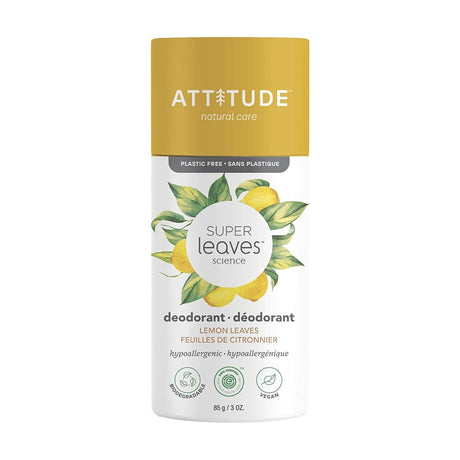 ATTITUDE: Super Leaves Lemon Leaves Deodorant, 3 oz - #tag1# - #tag2#