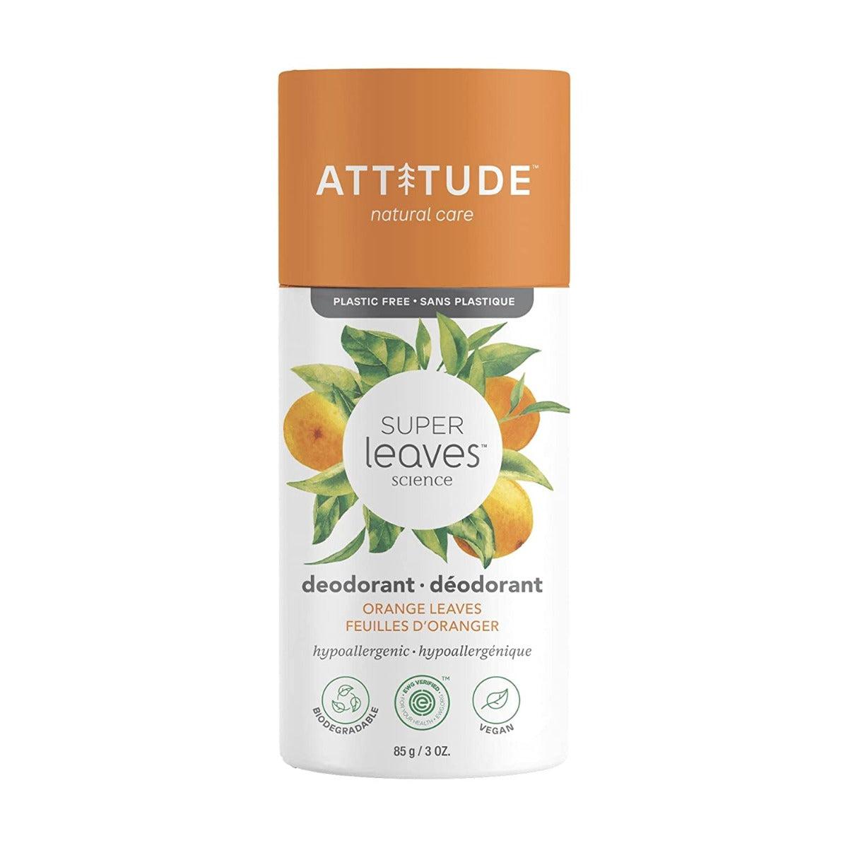 ATTITUDE: Super Leaves Orange Leaves Deodorant , 3 oz - #tag1# - #tag2#