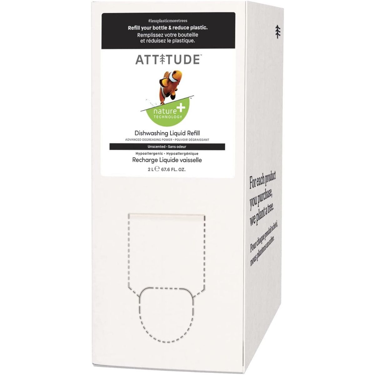 ATTITUDE: Unscented Dishwashing Liquid Refill, 67.6 oz - #tag1# - #tag2#