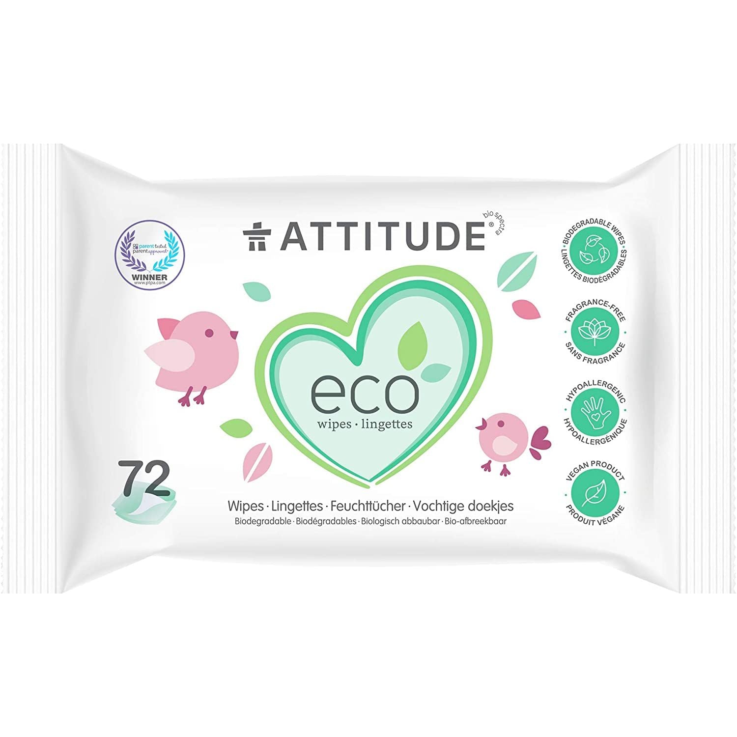 ATTITUDE: Wipes Eco Baby, 72 un - #tag1# - #tag2#