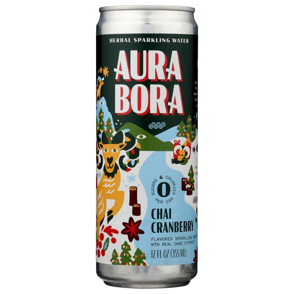 AURA BORA: Chai Cranberry Sparkling Water, 12 fo - #tag1# - #tag2#
