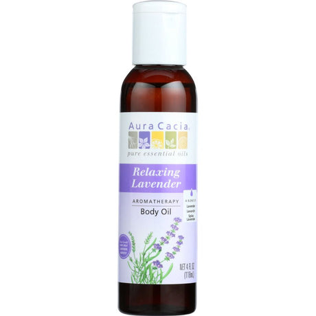 AURA CACIA: Aromatherapy Body Oil Relaxing Lavender, 4 oz - #tag1# - #tag2#