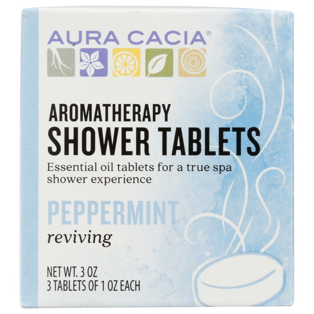 AURA CACIA: Aromatherapy Shower Tablets Reviving Peppermint 3 tablets (1 oz each), 3 oz - #tag1# - #tag2#