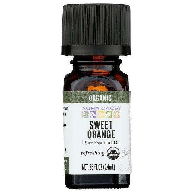 AURA CACIA: Organic Orange Sweet Essential Oil, 0.25 oz - #tag1# - #tag2#