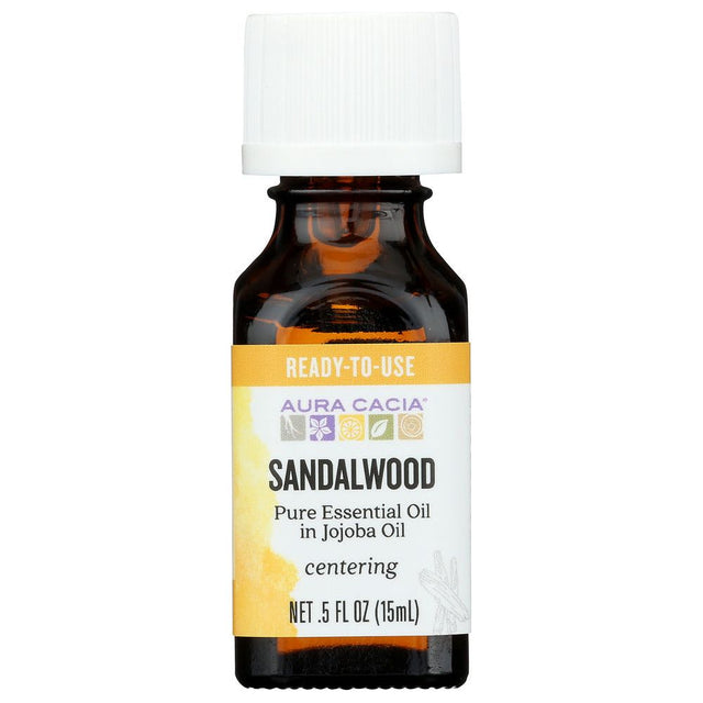 AURA CACIA: Sandalwood in Jojoba Oil, 0.5 oz - #tag1# - #tag2#