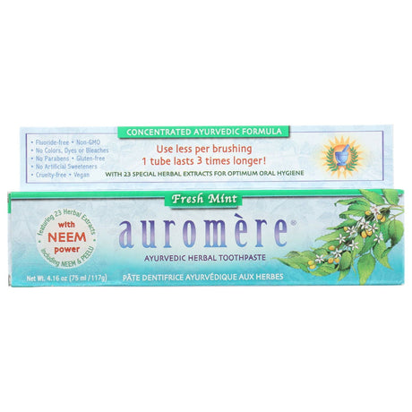 AUROMERE: Fresh Mint Ayurvedic Toothpaste, 4.16 oz - #tag1# - #tag2#