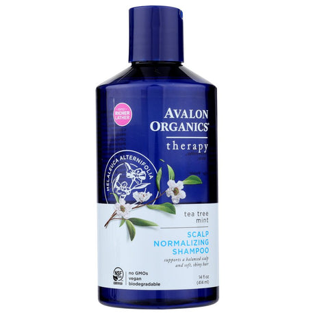 AVALON ORGANICS: Scalp Normalizing Shampoo Tea Tree Mint Therapy, 14 oz - #tag1# - #tag2#