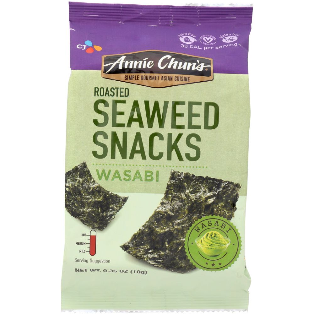 Annie Chun's Wasabi Roasted Seaweed Snacks Hot, 0.35 Oz - #tag1# - #tag2#