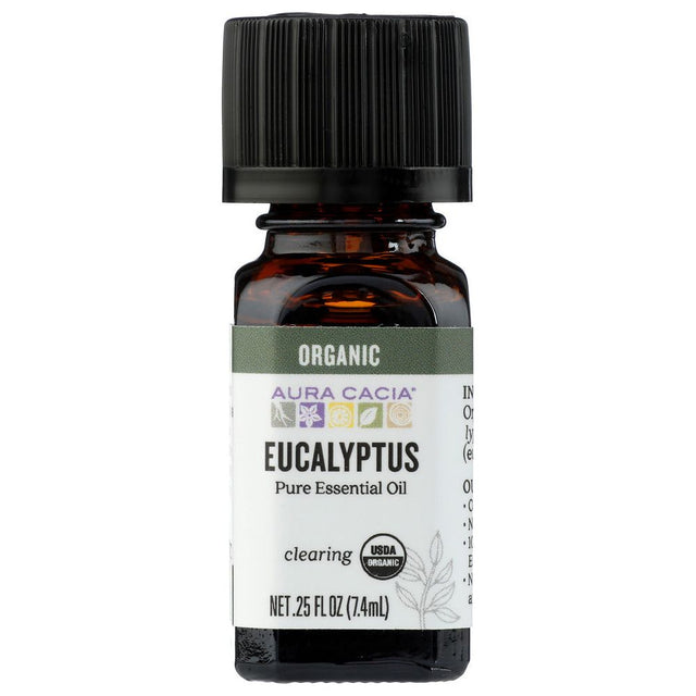 Aura Cacia Organic Eucalyptus Essential Oil, 0.25 Oz - #tag1# - #tag2#