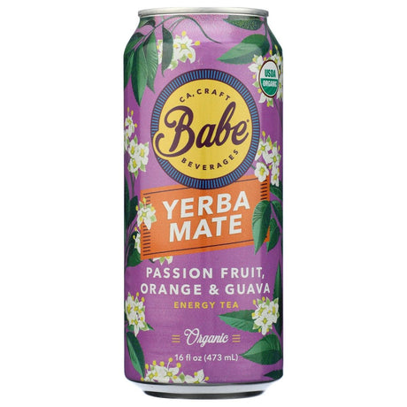 BABE BEVERAGES: Yerba Mate Passion Fruit Orange and Guava Organic Energy Tea, 16 fo - #tag1# - #tag2#