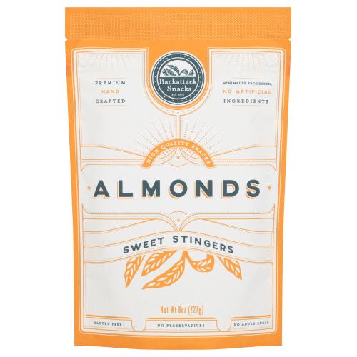 BACKATTACK SNACKS: Sweet Stinger Almonds, 8 oz - #tag1# - #tag2#