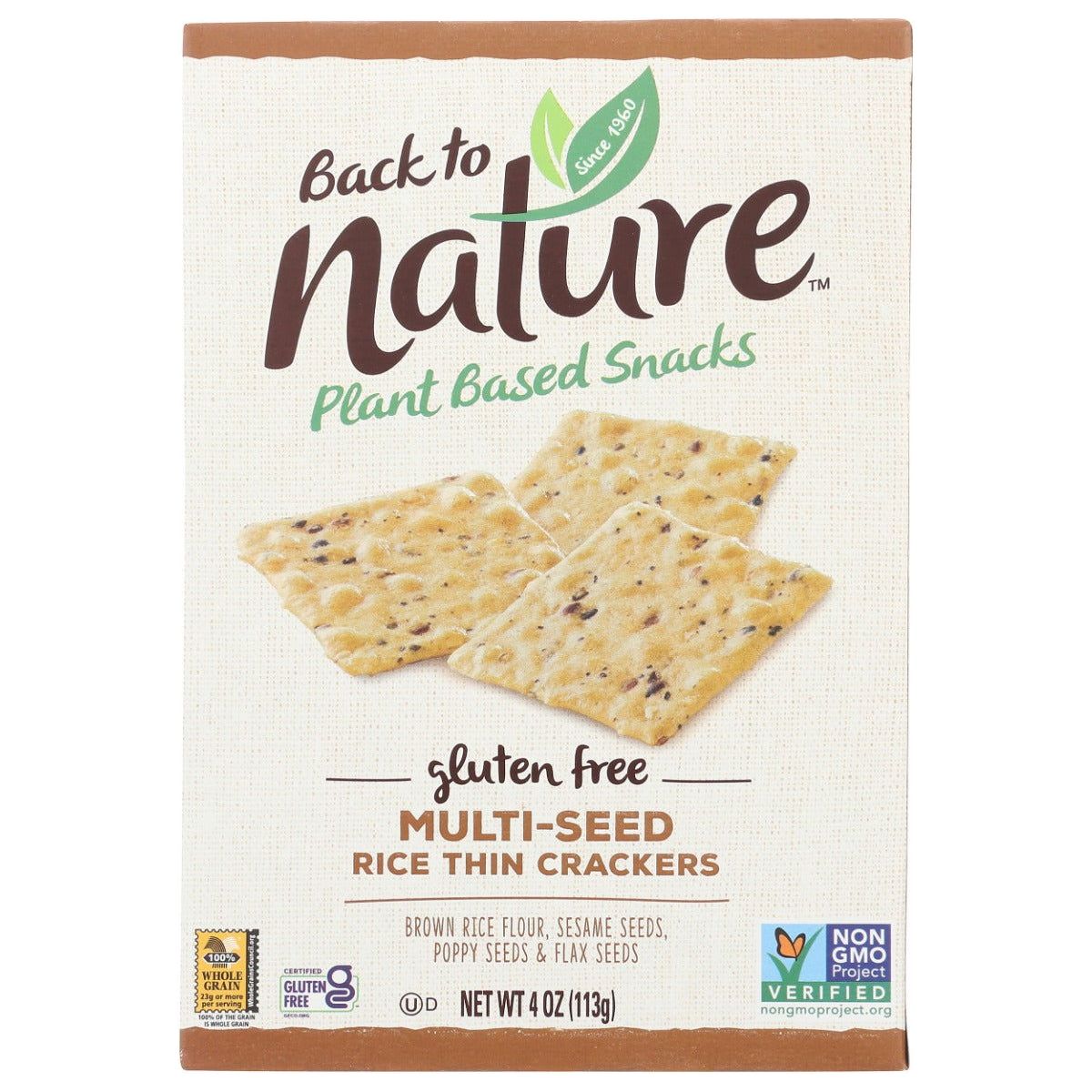 BACK TO NATURE: Gluten Free Rice Thins Multi Seed, 4 oz - Sunshine Co Op. - #tag1# - #tag2# - #tag3# - #tag4#
