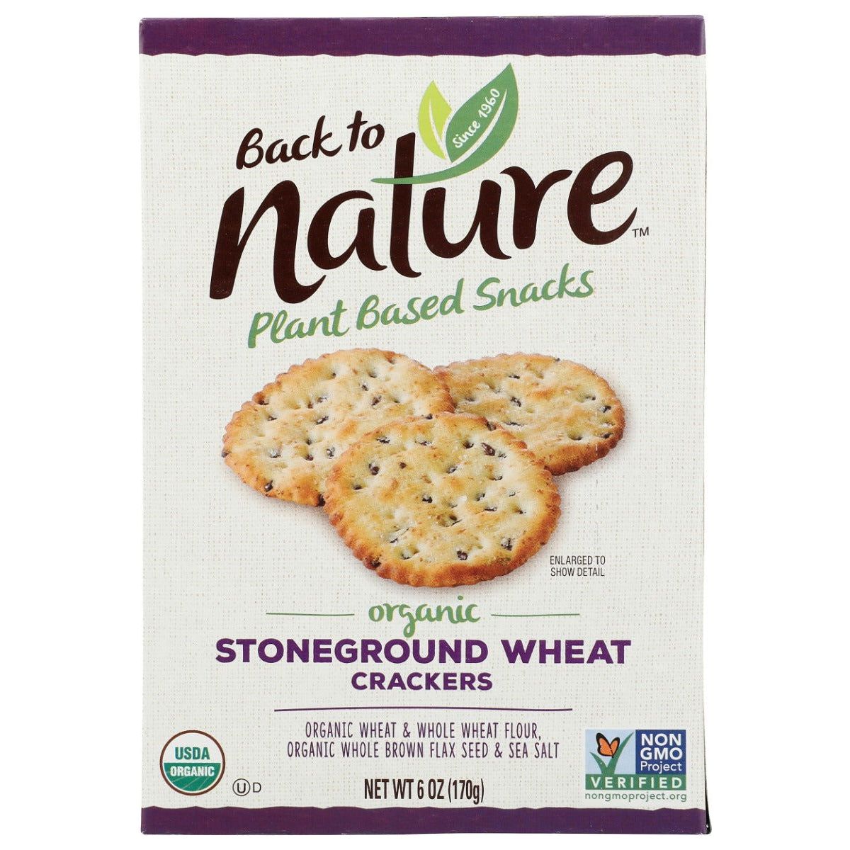 BACK TO NATURE: Organic Stoneground Wheat Crackers, 6 oz - Sunshine Co Op. - #tag1# - #tag2# - #tag3# - #tag4#