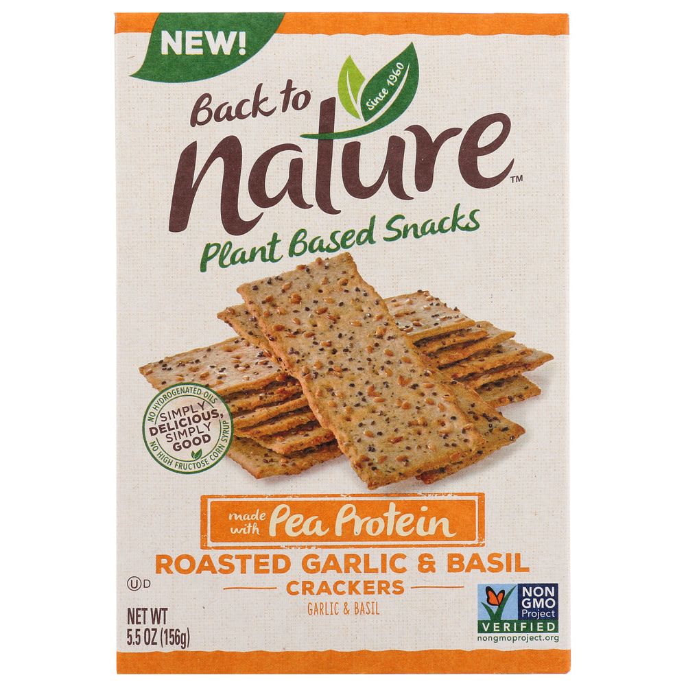 BACK TO NATURE: Roasted Garlic Basil Crackers, 5.5 oz - #tag1# - #tag2#