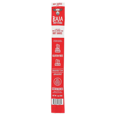 BAJA BEEF STICKS: Hot Sauce Beef Stick, 1 oz - #tag1# - #tag2#