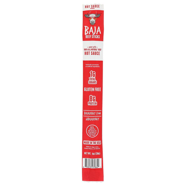 BAJA BEEF STICKS: Hot Sauce Beef Stick, 1 oz - #tag1# - #tag2#