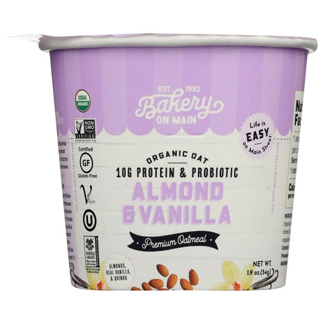 BAKERY ON MAIN: Oatmeal Cup Alm Van Org, 1.9 oz - #tag1# - #tag2#