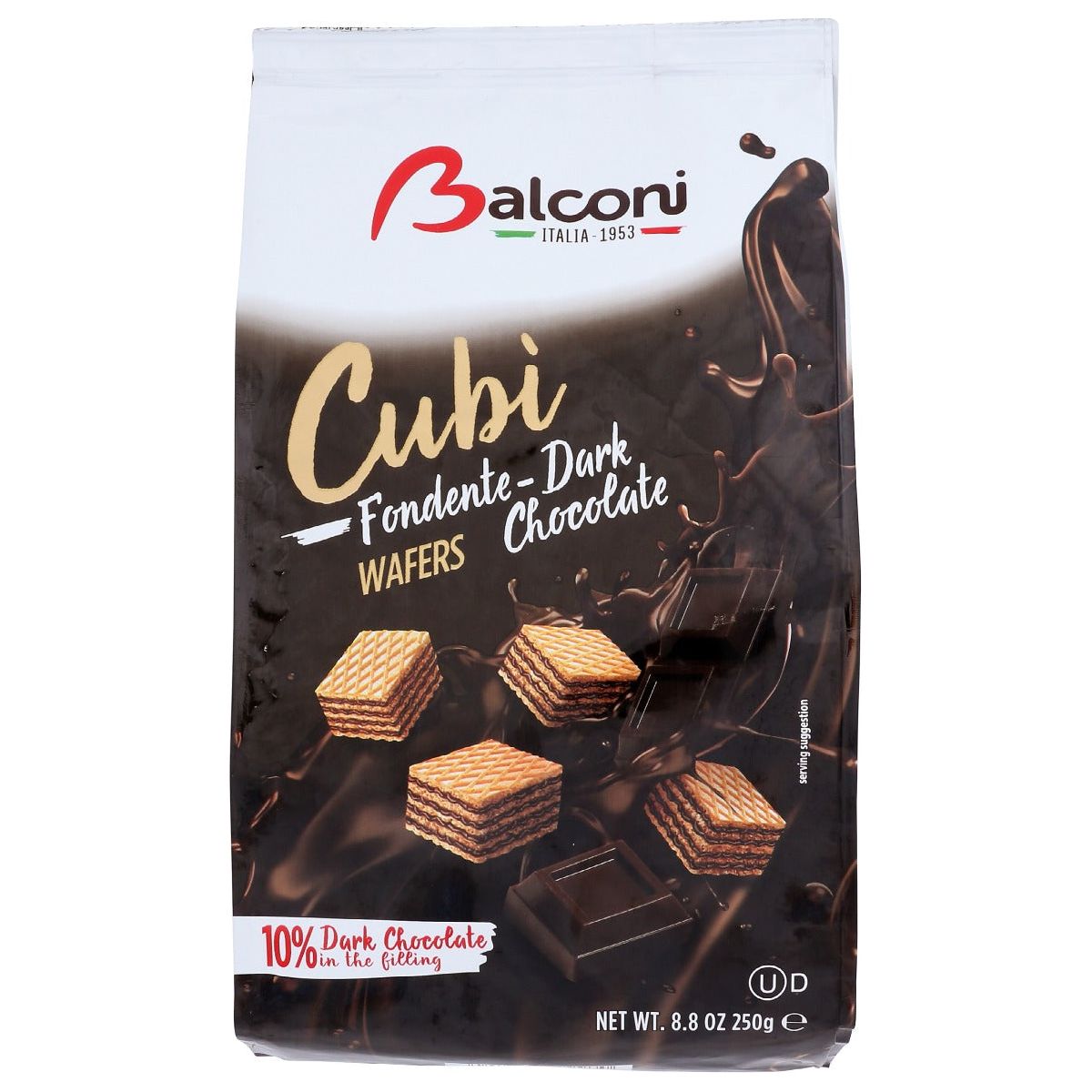 BALCONI: Wafer Cubi Dark Chocolate, 250 gm - #tag1# - #tag2#