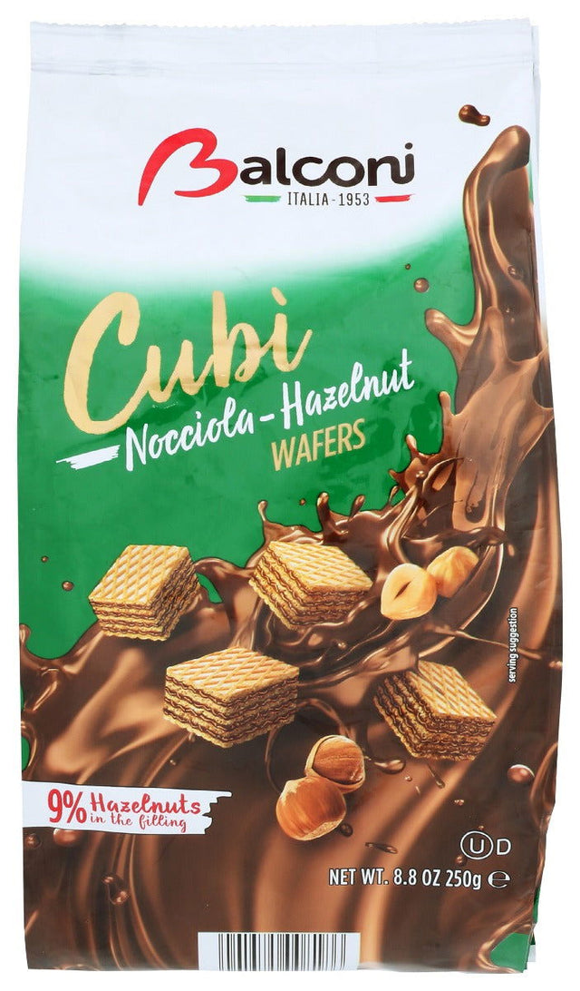 BALCONI: Wafer Cubi Hazelnut, 250 gm - #tag1# - #tag2#