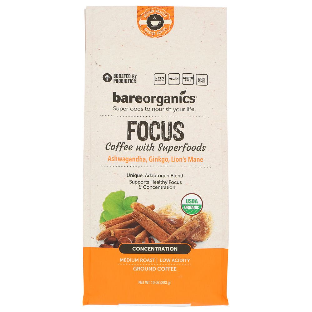 BAREORGANICS: Coffee Ground Focus Blnd, 10 OZ - #tag1# - #tag2#