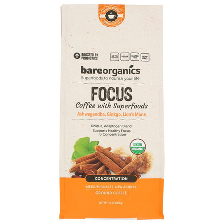 BAREORGANICS: Coffee Ground Focus Blnd, 10 OZ - #tag1# - #tag2#