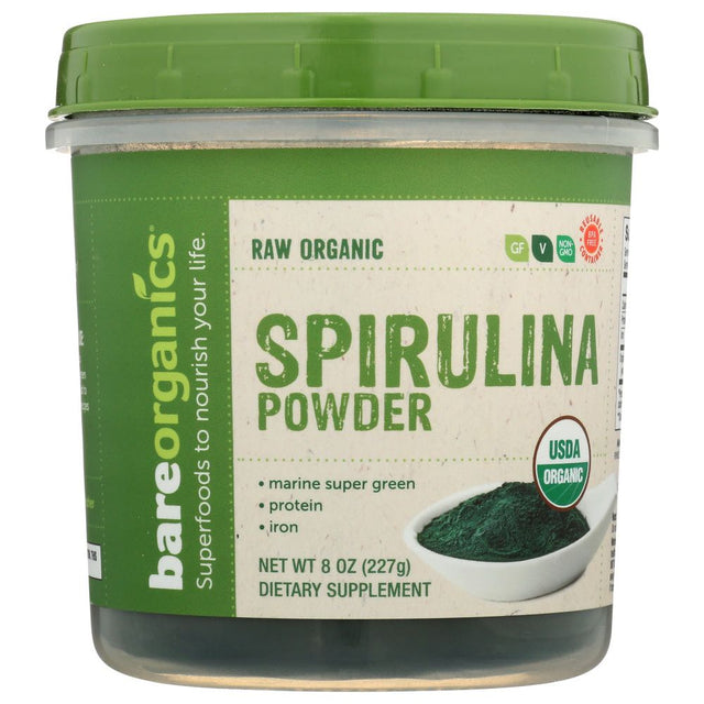BAREORGANICS: Spirulina Pwdr Org, 8 oz - #tag1# - #tag2#
