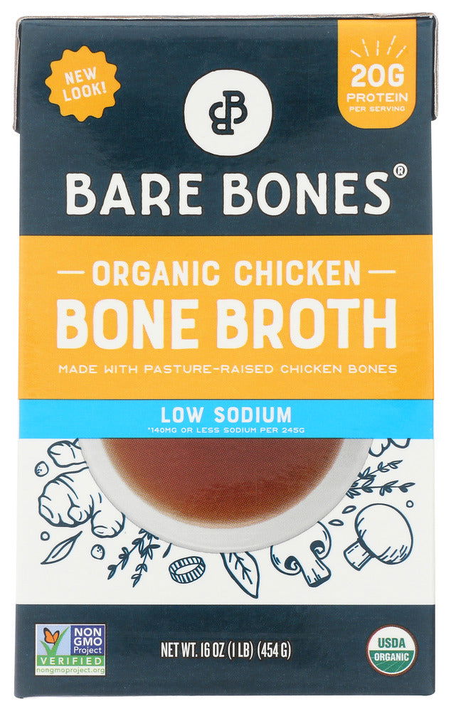 BARE BONES: Broth Chicken Bone Low Sodium, 16 oz - #tag1# - #tag2#