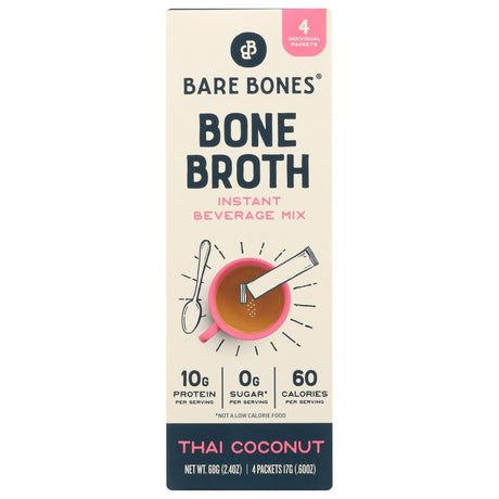 BARE BONES: Thai Coconut Instant Bone Broth 4, 2.4 oz - #tag1# - #tag2#