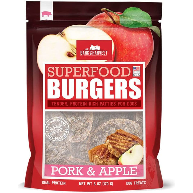 BARK AND HARVEST: Superfood Burgers Pork & Apple, 6 oz - #tag1# - #tag2#