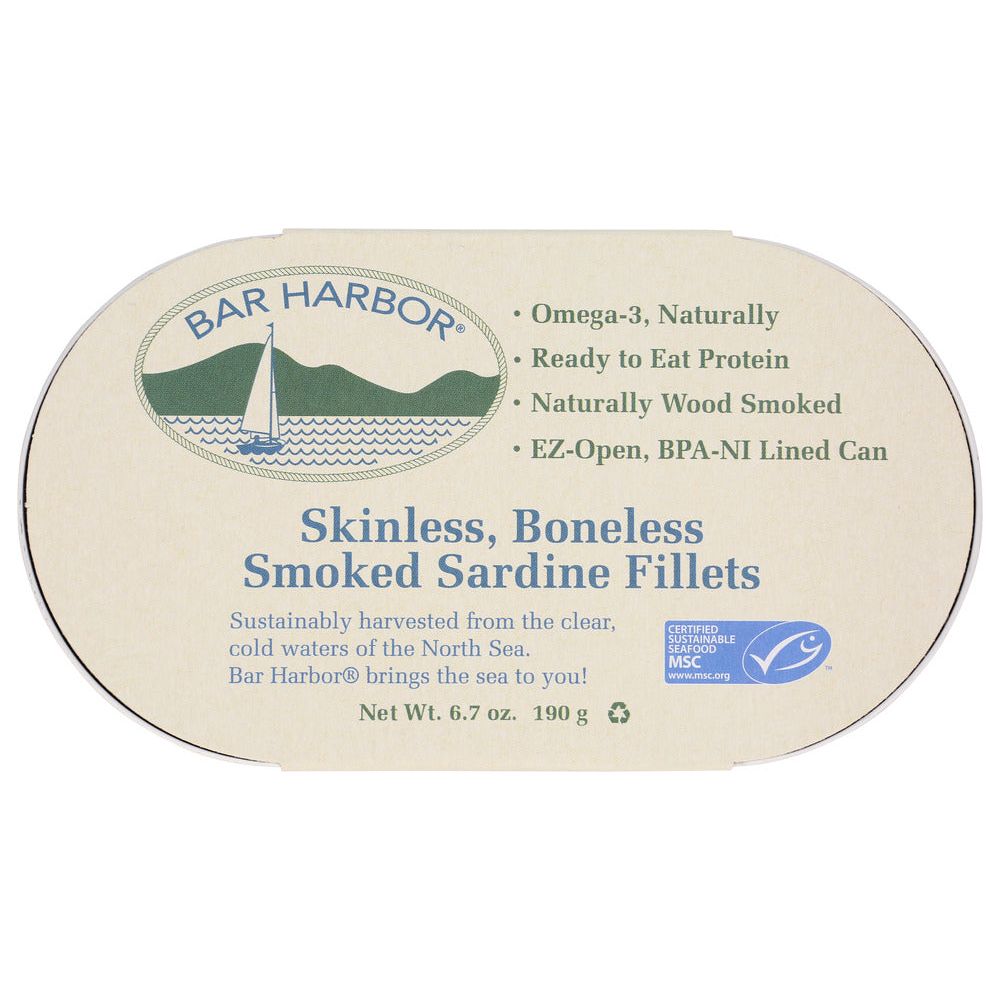 BAR HARBOR: Boneless Skinless Smoked Sardine Fillets, 6 oz - #tag1# - #tag2#