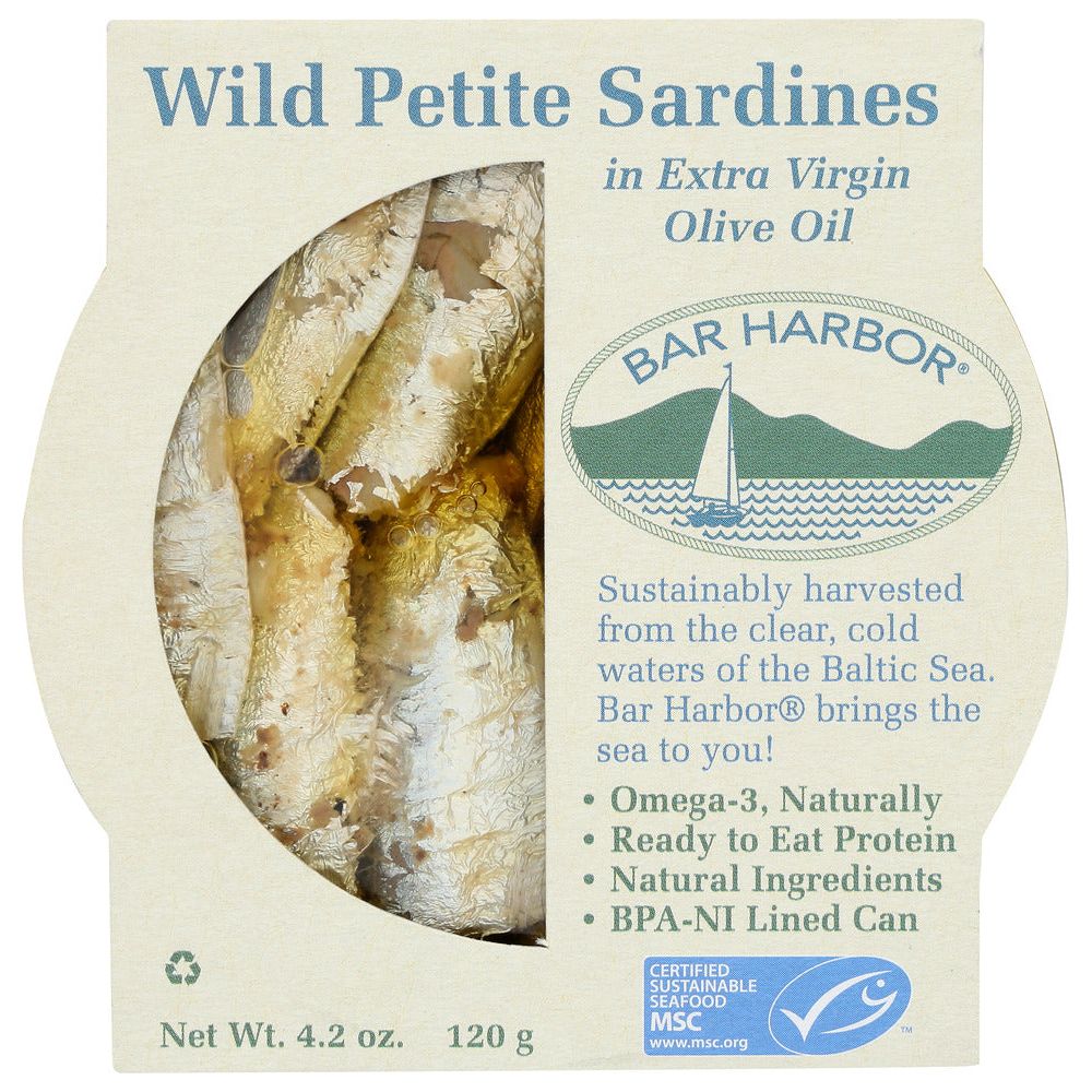 BAR HARBOR: Wild Petite Sardines In Extra Virgin Olive Oil, 4.2 oz - #tag1# - #tag2#
