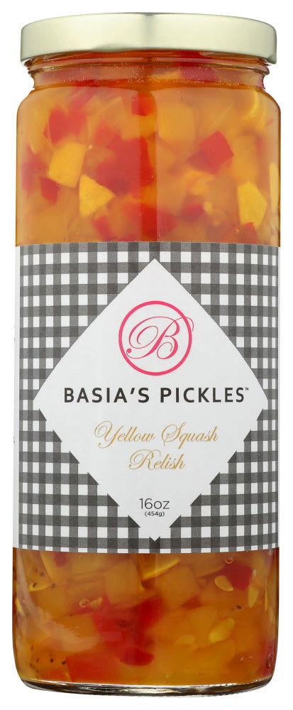 BASIAS PICKLES: Yellow Squash Relish Pickles, 16 oz - #tag1# - #tag2#