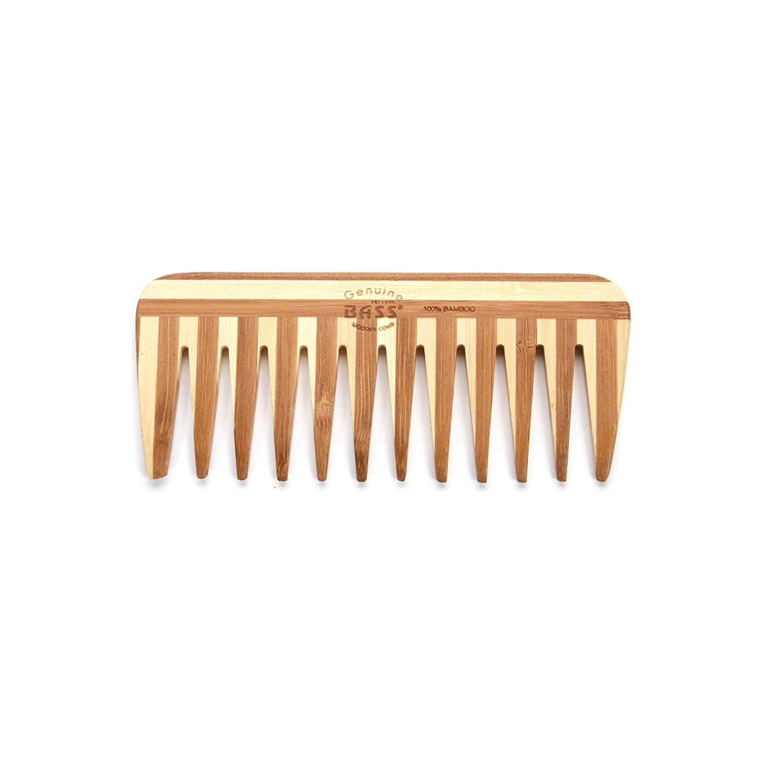 BASS BRUSHES: Comb Bamboo Striped Dark, 1 ea - #tag1# - #tag2#