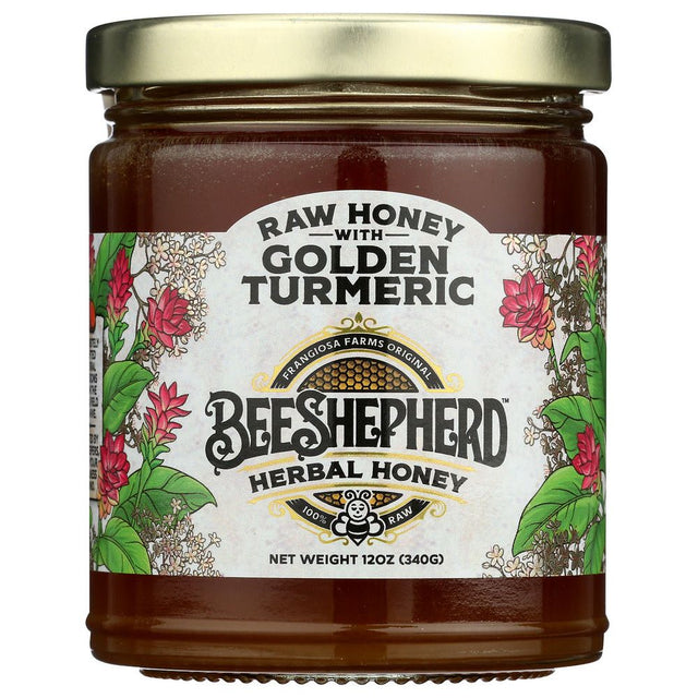 BEE SHEPHERD: Golden Turmeric Raw Honey, 12 oz - #tag1# - #tag2#