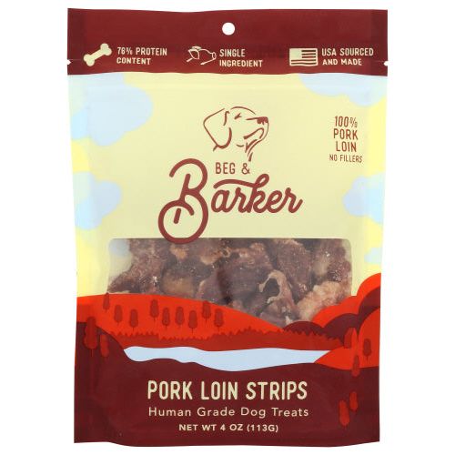 BEG AND BARKER: Pork Loin Strips Dog Treats, 4 oz - #tag1# - #tag2#