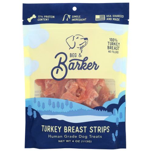 BEG AND BARKER: Turkey Breast Strips Dog Treats, 4 oz - #tag1# - #tag2#