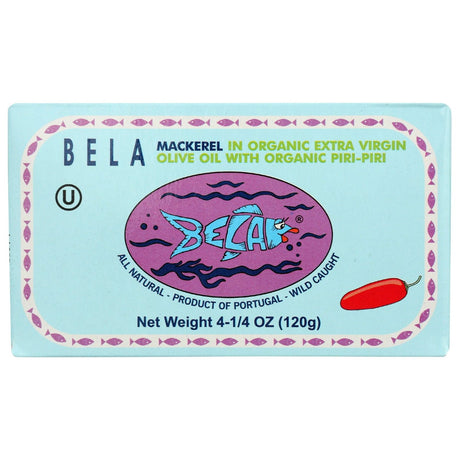 BELA: Mackerel in Organic Extra Virgin Olive Oil with Piri Piri, 4.25 oz - #tag1# - #tag2#