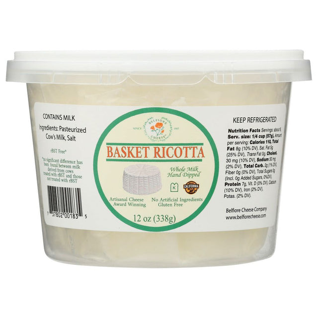 BELFIORE: Basket Ricotta Cheese, 12 oz - #tag1# - #tag2#