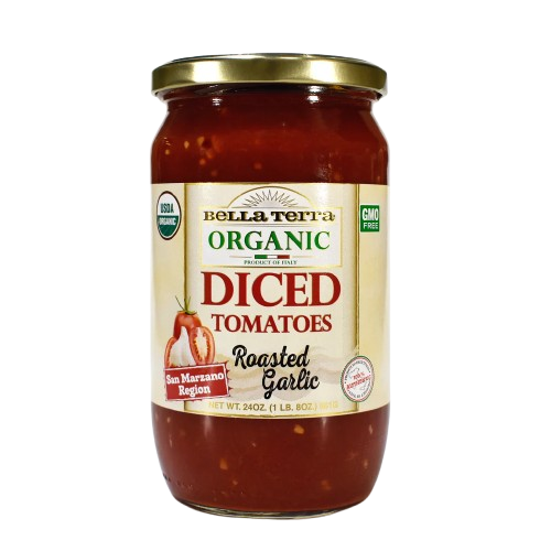 BELLA TERRA: Tomatoes Diced Roasted Garlic Organic, 24 oz - #tag1# - #tag2#
