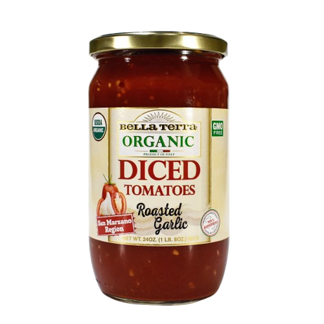 BELLA TERRA: Tomatoes Diced Roasted Garlic Organic, 24 oz - #tag1# - #tag2#