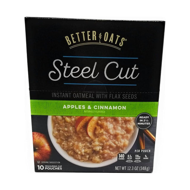 BETTER OATS: Steel Cut Apple Cinnamon Oatmeal, 12.3 oz - #tag1# - #tag2#