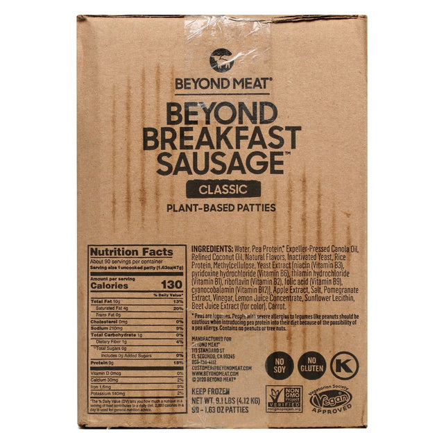 BEYOND MEAT: Beyond Breakfast Sausage Classic Plant Based Patties, 9.1 lb - #tag1# - #tag2#