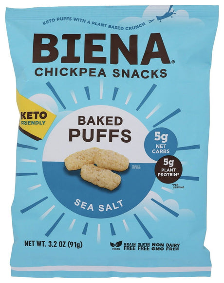 BIENA: Sea Salt Baked Puffs, 3.2 oz - #tag1# - #tag2#