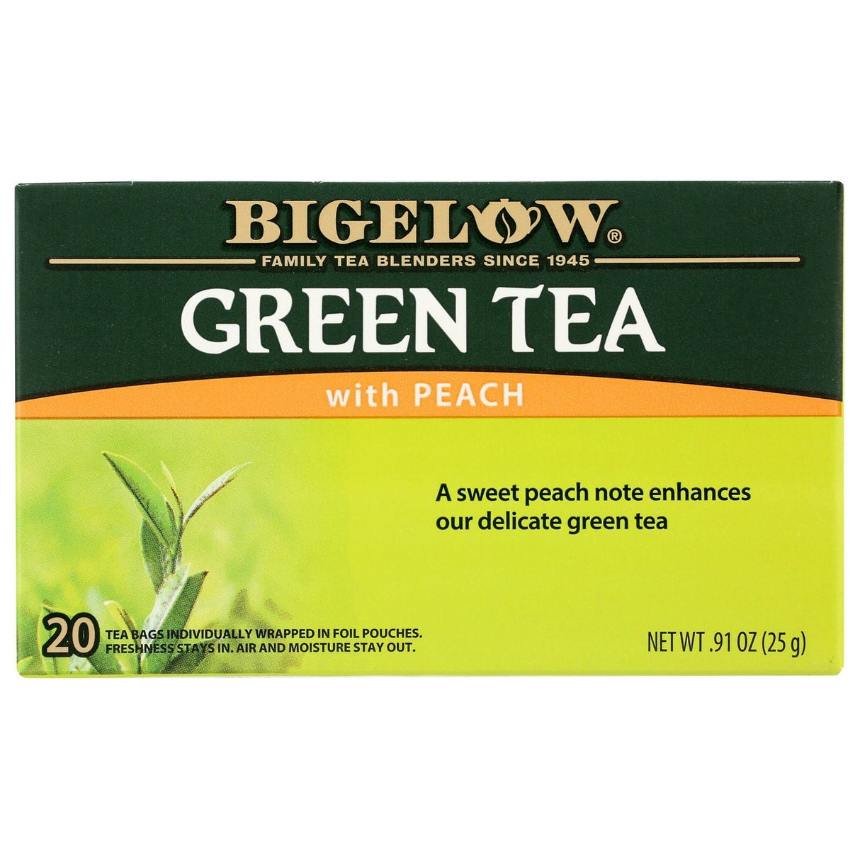 BIGELOW: Green Tea With Peach 20Bg, 0.91 oz - #tag1# - #tag2#