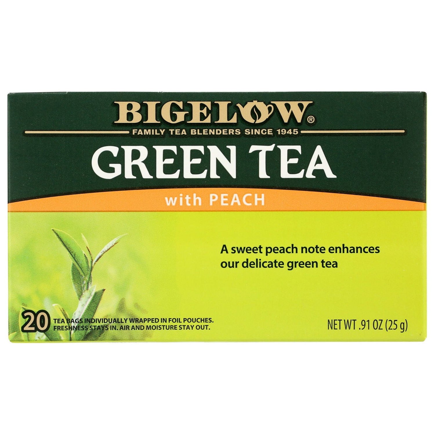 BIGELOW: Green Tea With Peach 20Bg, 0.91 oz - #tag1# - #tag2#