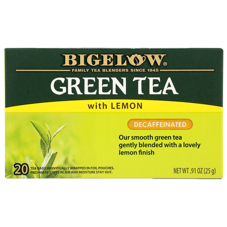 BIGELOW: Green Tea with Lemon Decaf 20 Bags, 0.91 oz - Sunshine Co Op. - #tag1# - #tag2# - #tag3# - #tag4#