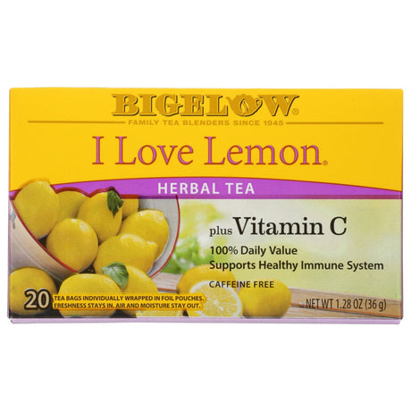 BIGELOW: Herbal Tea Caffeine Free I Love Lemon, 20 Tea Bags - Sunshine Co Op. - #tag1# - #tag2# - #tag3# - #tag4#